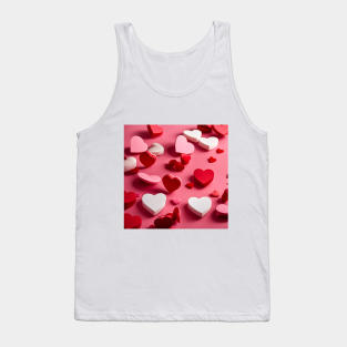 celebrating Valentines day, random floating love hearts Tank Top